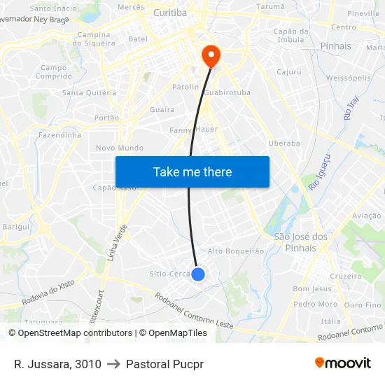 R. Jussara, 3010 to Pastoral Pucpr map