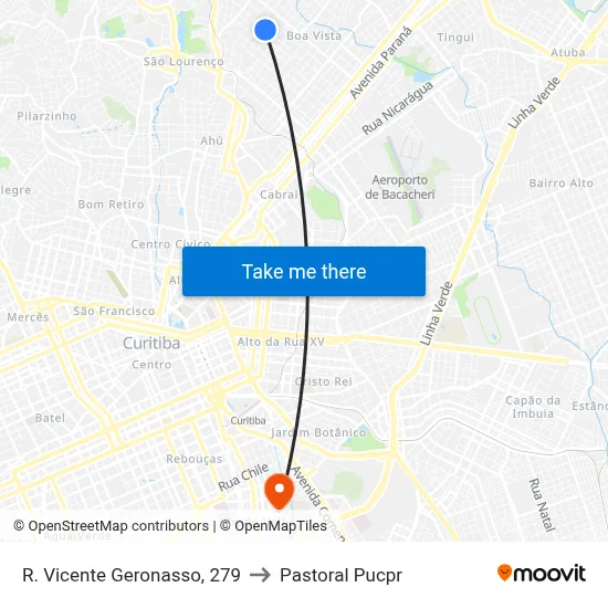 R. Vicente Geronasso, 279 to Pastoral Pucpr map