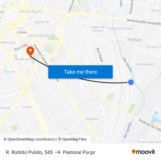 R. Rutildo Pulido, 545 to Pastoral Pucpr map