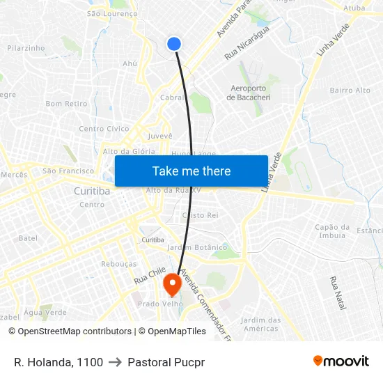 R. Holanda, 1100 to Pastoral Pucpr map
