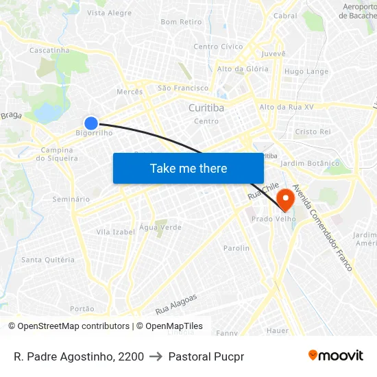 R. Padre Agostinho, 2200 to Pastoral Pucpr map