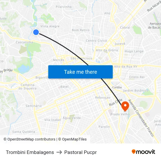 Trombini Embalagens to Pastoral Pucpr map