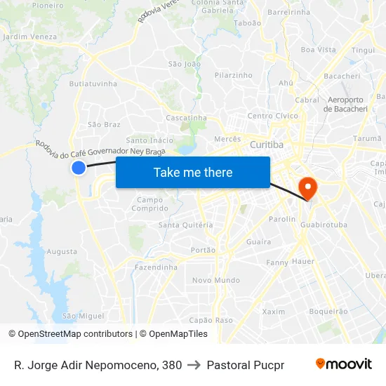 R. Jorge Adir Nepomoceno, 380 to Pastoral Pucpr map