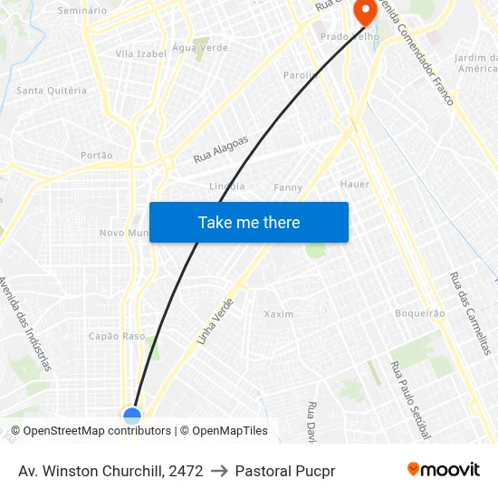 Av. Winston Churchill, 2472 to Pastoral Pucpr map