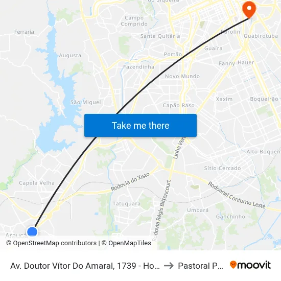 Av. Doutor Vítor Do Amaral, 1739 - Hotel Rihad to Pastoral Pucpr map