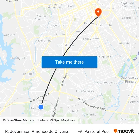 R. Jovenilson Américo de Oliveira, 759 to Pastoral Pucpr map