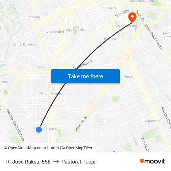 R. José Raksa, 556 to Pastoral Pucpr map