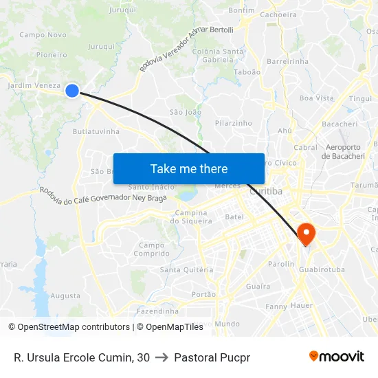 R. Ursula Ercole Cumin, 30 to Pastoral Pucpr map