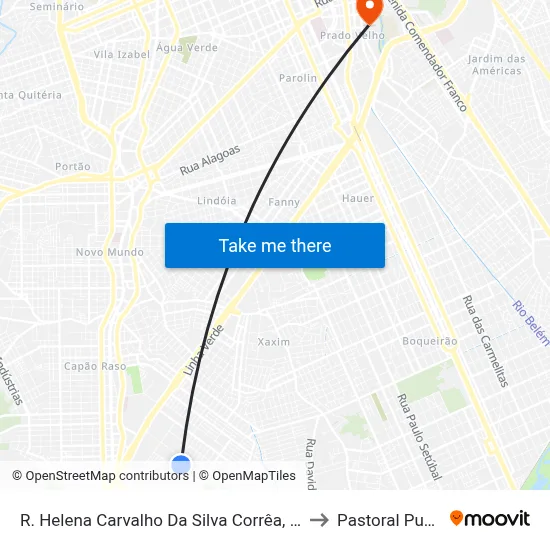 R. Helena Carvalho Da Silva Corrêa, 504 to Pastoral Pucpr map