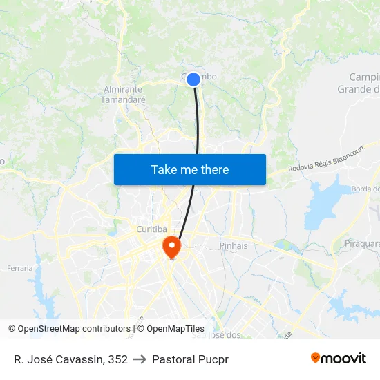 R. José Cavassin, 352 to Pastoral Pucpr map