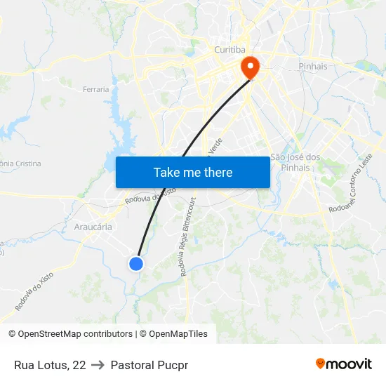 Rua Lotus, 22 to Pastoral Pucpr map