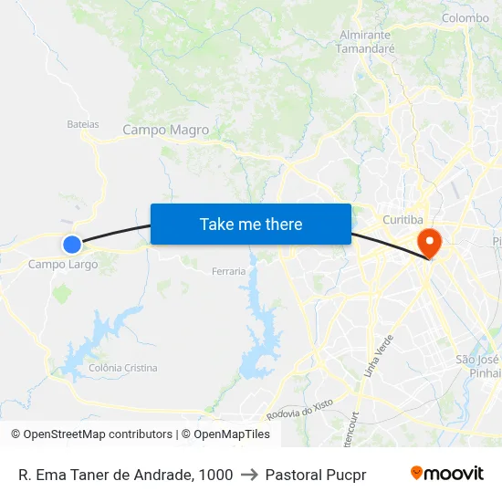 R. Ema Taner de Andrade, 1000 to Pastoral Pucpr map