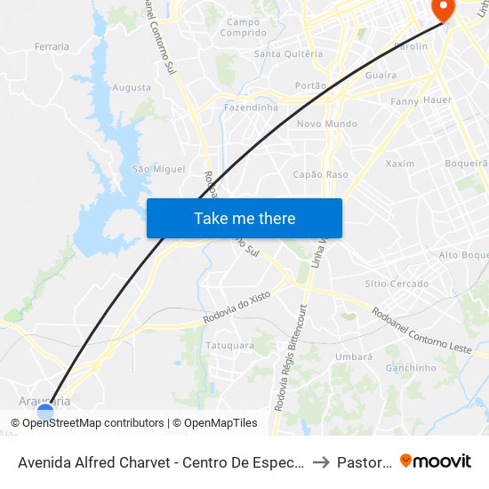 Avenida Alfred Charvet - Centro De Especialidades Médicas E Odontológicas to Pastoral Pucpr map