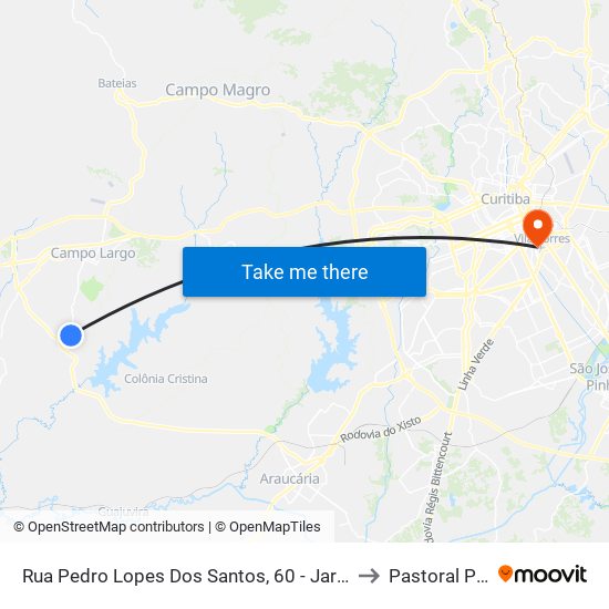 Rua Pedro Lopes Dos Santos, 60 - Jardim Iruama to Pastoral Pucpr map