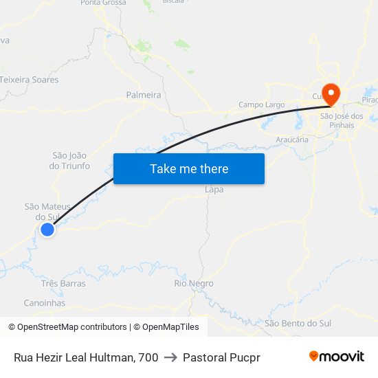 Rua Hezir Leal Hultman, 700 to Pastoral Pucpr map