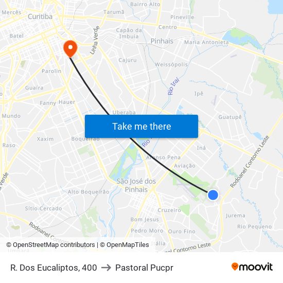 R. Dos Eucaliptos, 400 to Pastoral Pucpr map