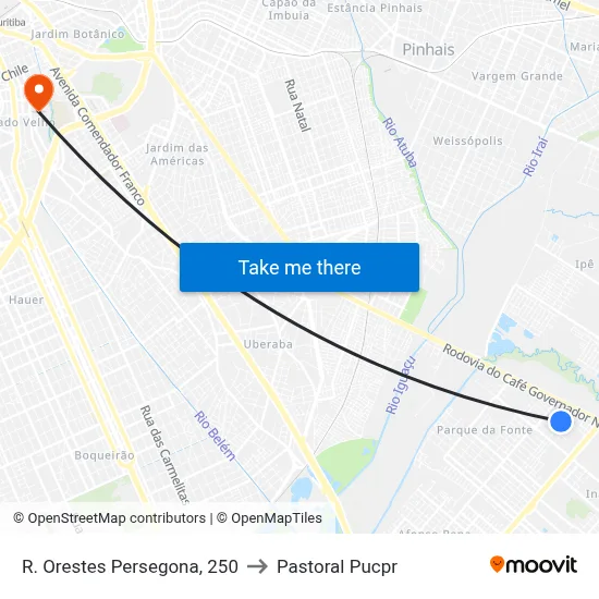 R. Orestes Persegona, 250 to Pastoral Pucpr map