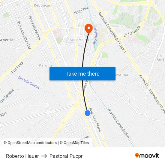 Roberto Hauer to Pastoral Pucpr map