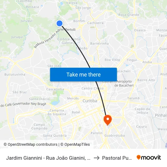 Jardim Giannini - Rua João Gianini, 485 to Pastoral Pucpr map