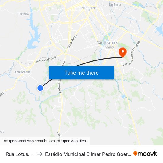 Rua Lotus, 21 to Estádio Municipal Cilmar Pedro Goergen map