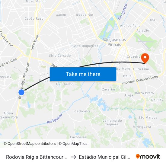 Rodovia Régis Bittencourt (Br 116) - Passarela to Estádio Municipal Cilmar Pedro Goergen map