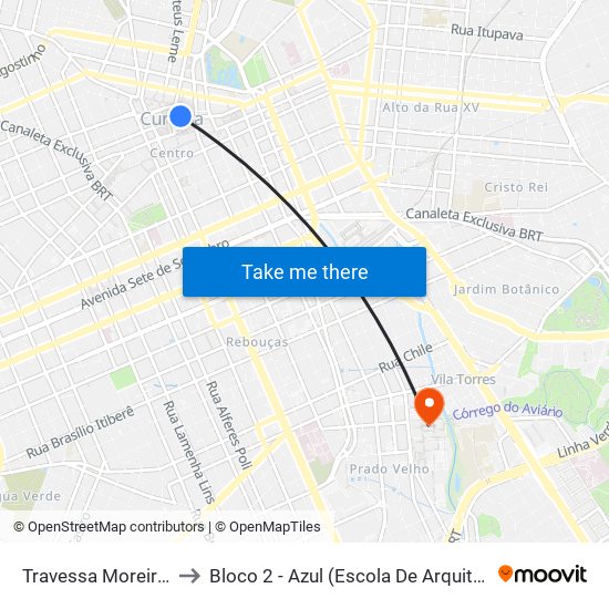Travessa Moreira Garcez to Bloco 2 - Azul (Escola De Arquitetura E Design) map