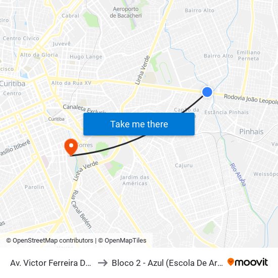 Av. Victor Ferreira Do Amaral, 3377 to Bloco 2 - Azul (Escola De Arquitetura E Design) map