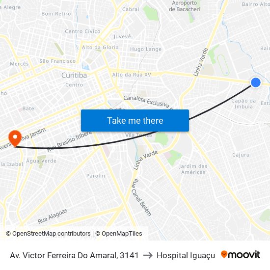 Av. Victor Ferreira Do Amaral, 3141 to Hospital Iguaçu map