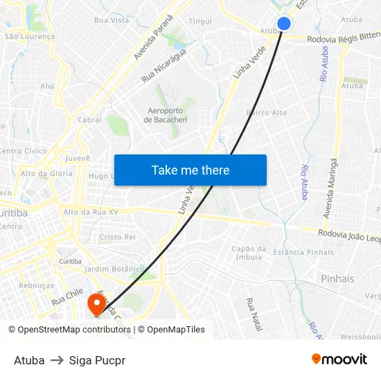 Atuba to Siga Pucpr map