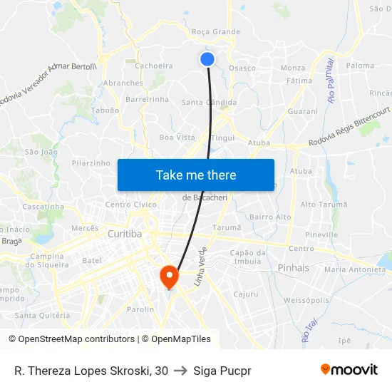R. Thereza Lopes Skroski, 30 to Siga Pucpr map