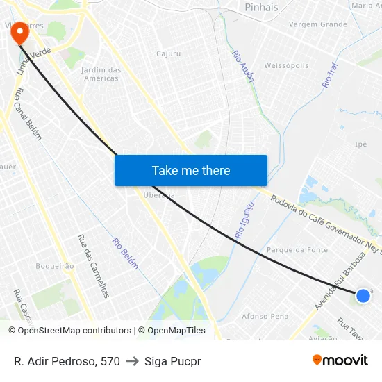 R. Adir Pedroso, 570 to Siga Pucpr map