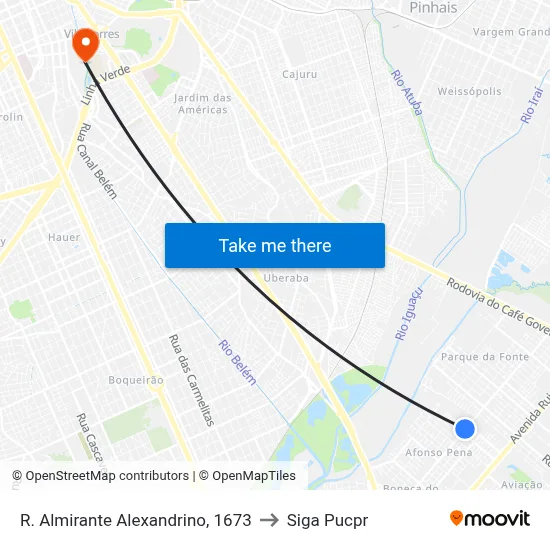 R. Almirante Alexandrino, 1673 to Siga Pucpr map