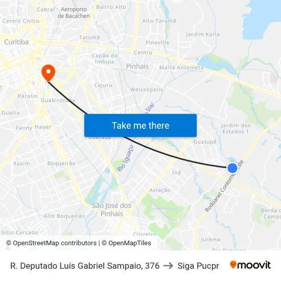 R. Deputado Luís Gabriel Sampaio, 376 to Siga Pucpr map