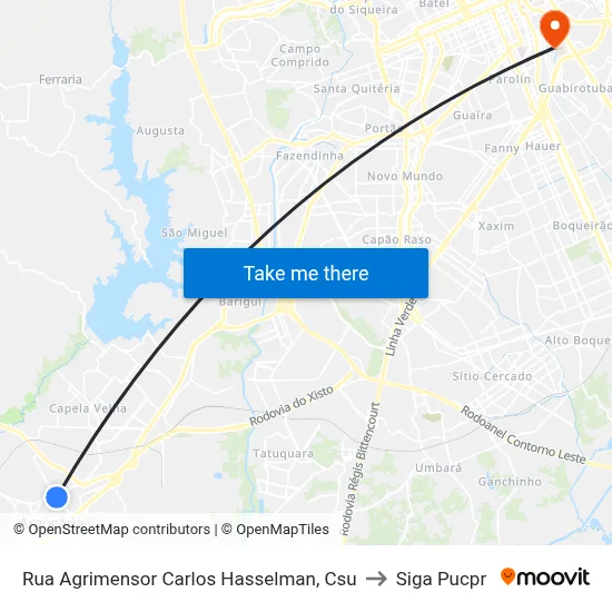 Rua Agrimensor Carlos Hasselman, Csu to Siga Pucpr map