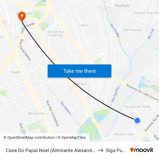 Casa Do Papai Noel (Almirante Alexandrino) to Siga Pucpr map