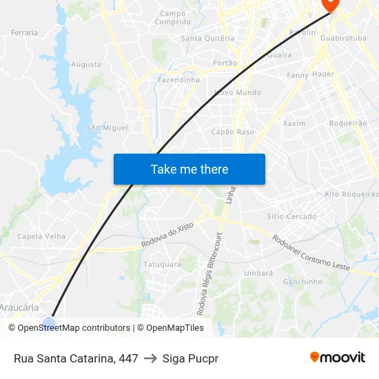Rua Santa Catarina, 447 to Siga Pucpr map