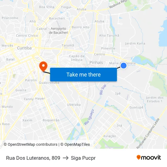 Rua Dos Luteranos, 809 to Siga Pucpr map