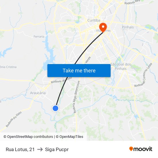Rua Lotus, 21 to Siga Pucpr map