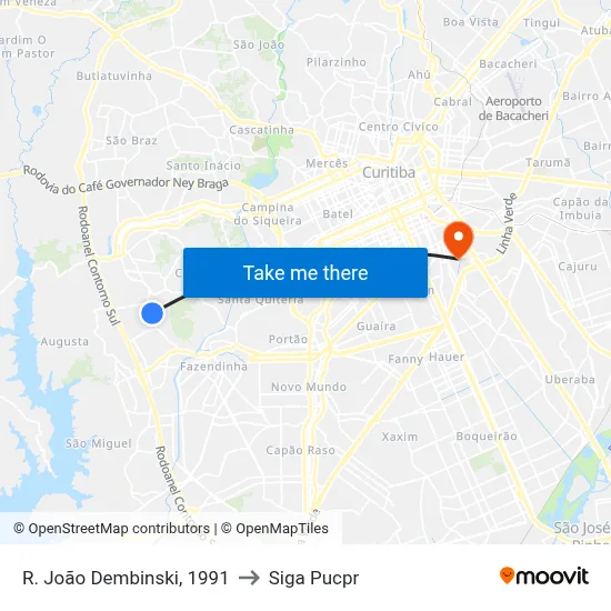 R. João Dembinski, 1991 to Siga Pucpr map