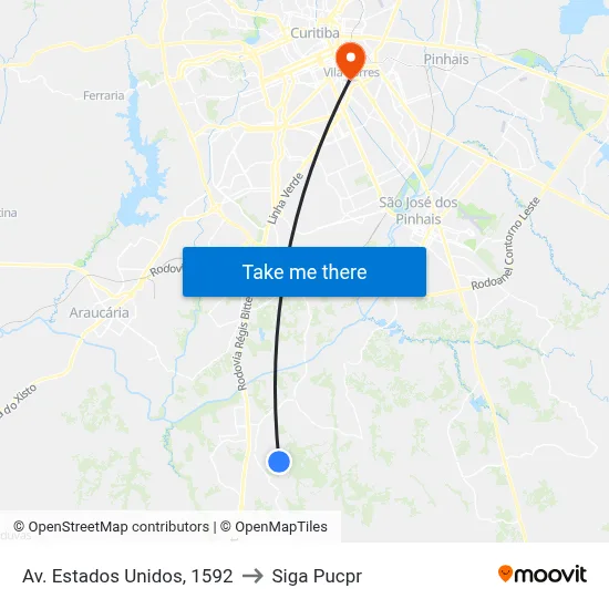 Av. Estados Unidos, 1592 to Siga Pucpr map