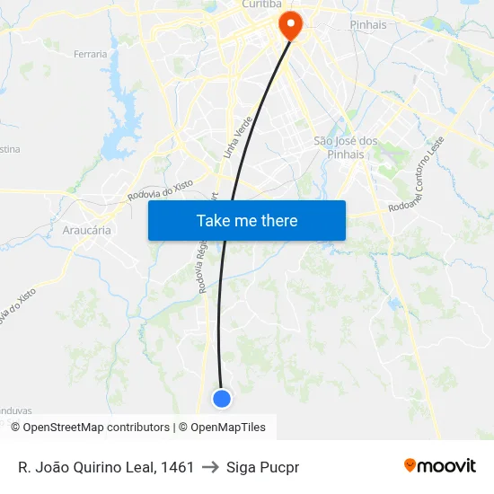 R. João Quirino Leal, 1461 to Siga Pucpr map