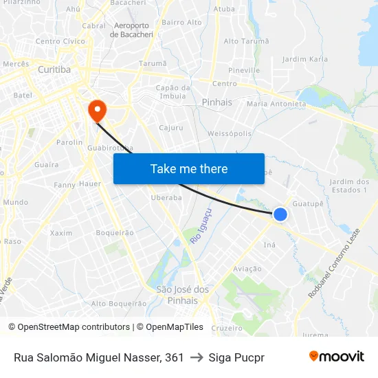 Rua Salomão Miguel Nasser, 361 to Siga Pucpr map