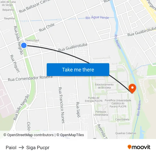 Paiol to Siga Pucpr map