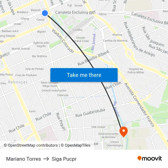 Mariano Torres to Siga Pucpr map