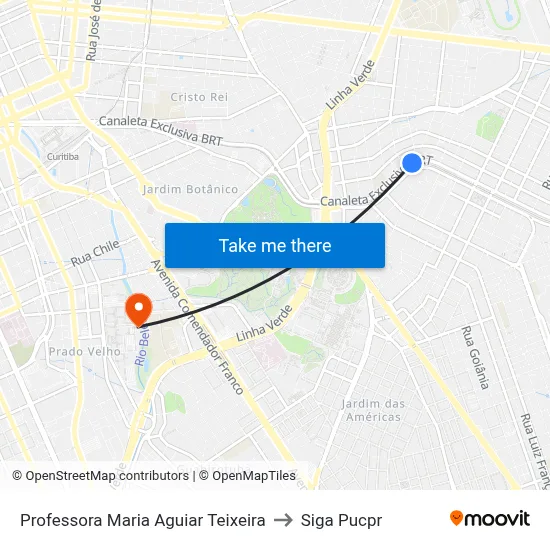 Professora Maria Aguiar Teixeira to Siga Pucpr map