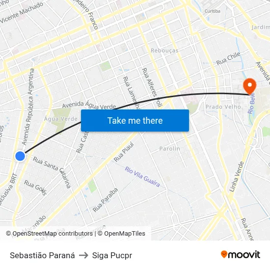 Sebastião Paraná to Siga Pucpr map