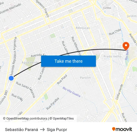 Sebastião Paraná to Siga Pucpr map
