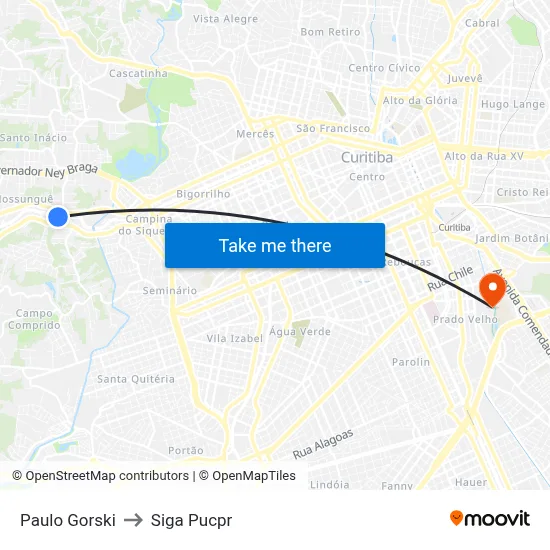 Paulo Gorski to Siga Pucpr map