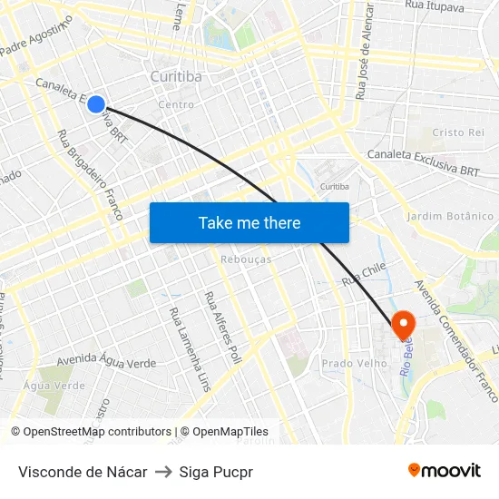 Visconde de Nácar to Siga Pucpr map
