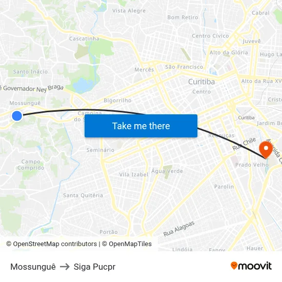 Mossunguê to Siga Pucpr map